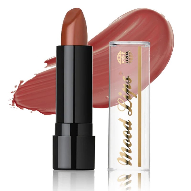 Mood Lips أحمر شفاه مزاجي يتغير لونه | تأثير صبغة شفاه تدوم طويلاً | ارتداء يدوم 12 ساعة | صبغة سحرية بتوازن الرقم الهيدروجيني | مرطب ومغذي بالصبار | صنع في الولايات المتحدة | بني - Image 1